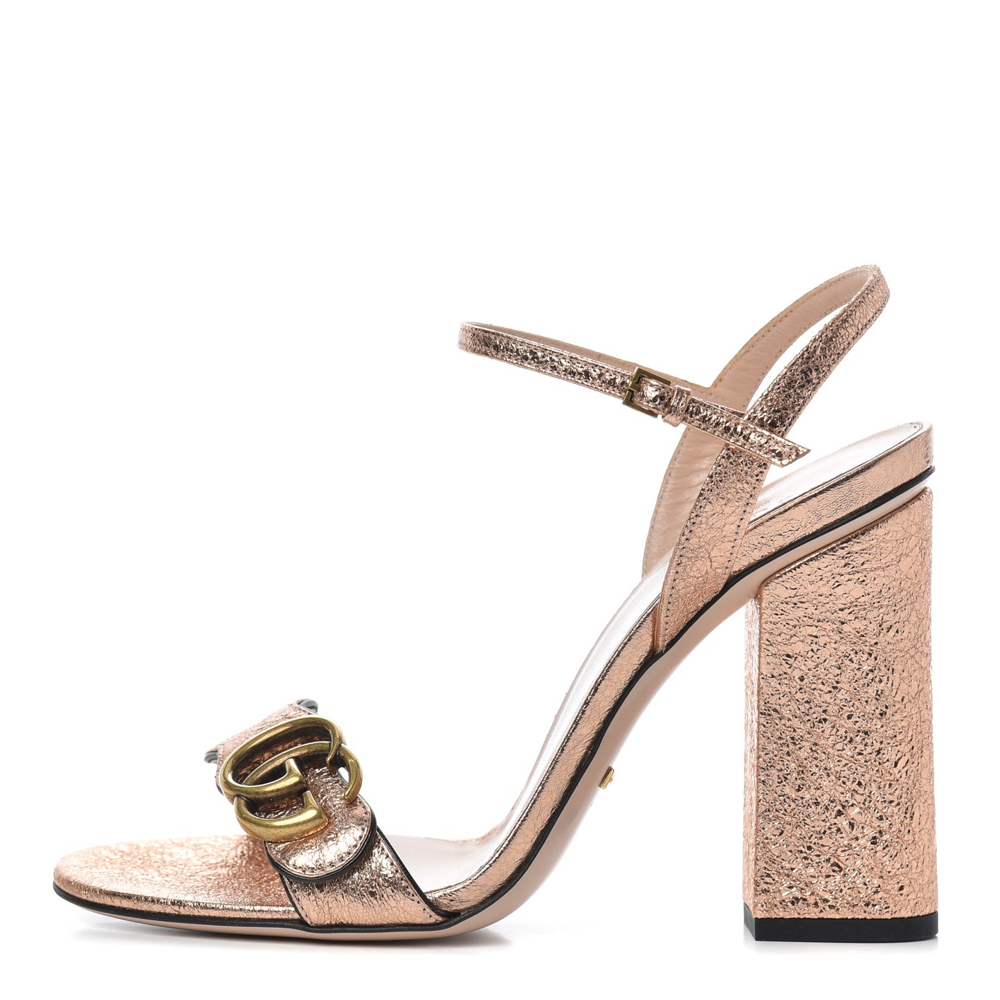 Galassia GG Marmont Ankle Wrap 105mm Sandals 38 Salmone