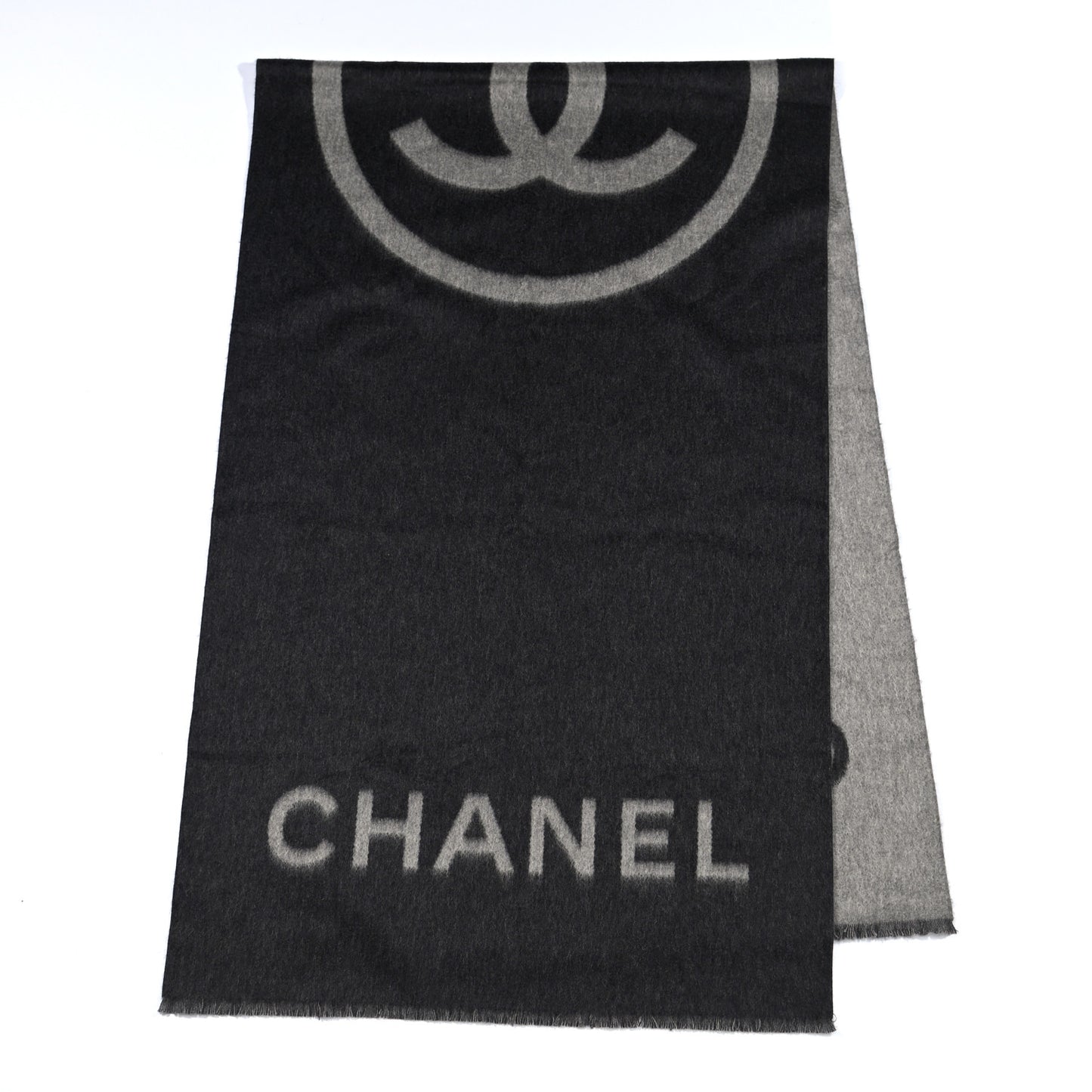 Cashmere CC Fringe Stole Grey Dark Grey