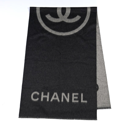 Chanel Cashmere CC Fringe Stole Grey Dark Grey 2 of 4