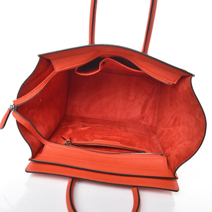 Celine Drummed Calfskin Mini Luggage Vermillion 5 of 7