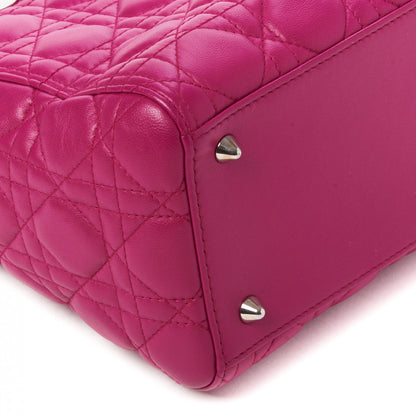 Christian Dior Lambskin Cannage Medium Lady Dior Fuchsia 5 of 9