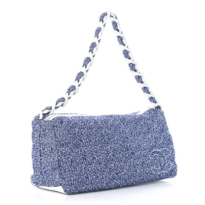 Chanel Terry Cotton Resin Chain Fizzy Hobo Blue White 3 of 15
