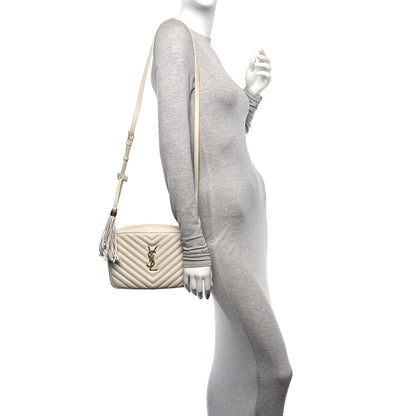 Saint Laurent Calfskin Matelasse Monogram Lou Camera Bag Crema Soft 2 of 11
