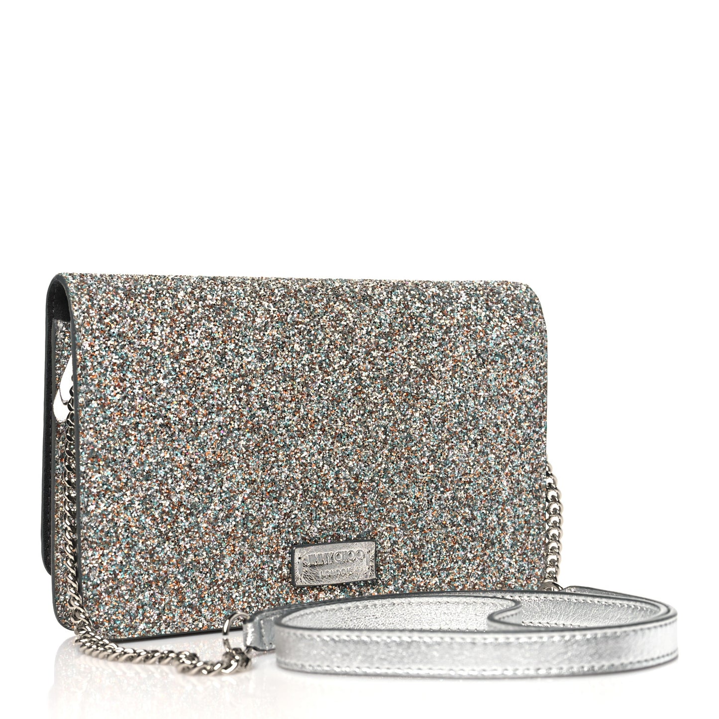 Glitter Palace Wallet On Chain Silver Multicolor