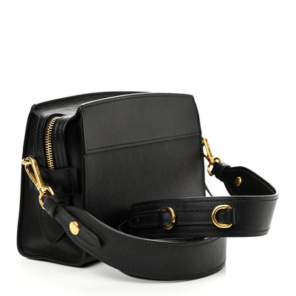 Prada Saffiano City Calfskin Esplanade Crossbody Bag Black 3 of 8