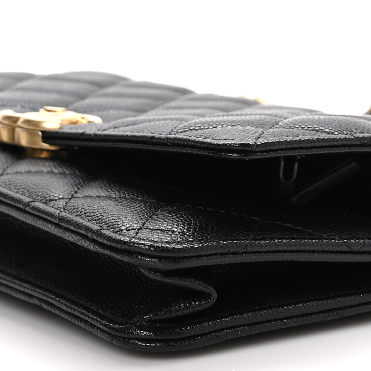 Caviar Quilted Bracelet On Chain Wallet On Chain WOC Black