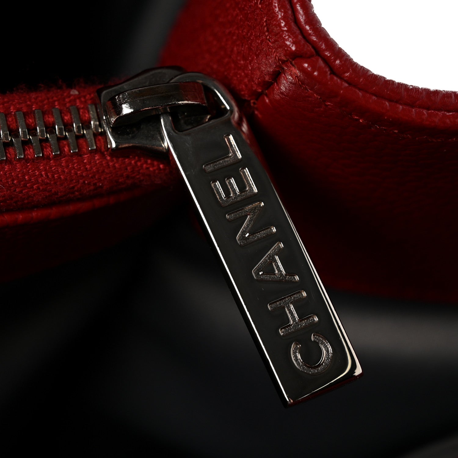 Chanel Caviar Quilted XL Grand Shopping Tote GST Red Red 10 of 13