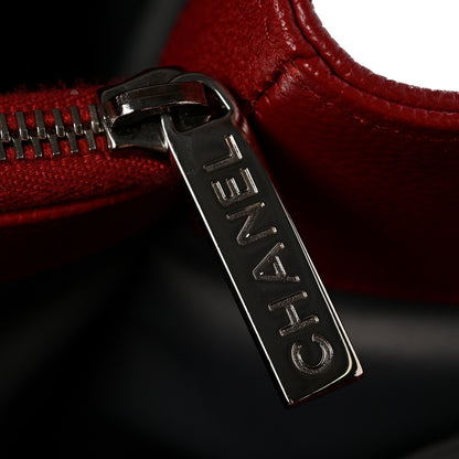 Chanel Caviar Quilted XL Grand Shopping Tote GST Red Red 10 of 13