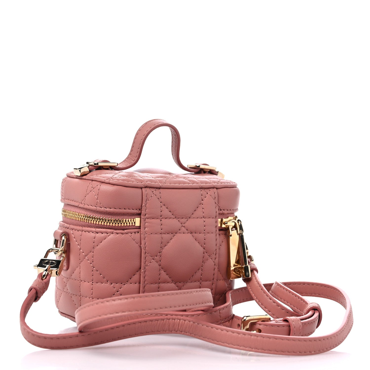 Christian Dior Lambskin Cannage Micro Vanity Case Ethereal Pink 3 of 8