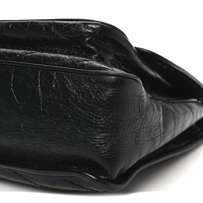 Saint Laurent Crinkled Calfskin Matelasse Monogram Medium Niki Chain Satchel Black 10 of 12