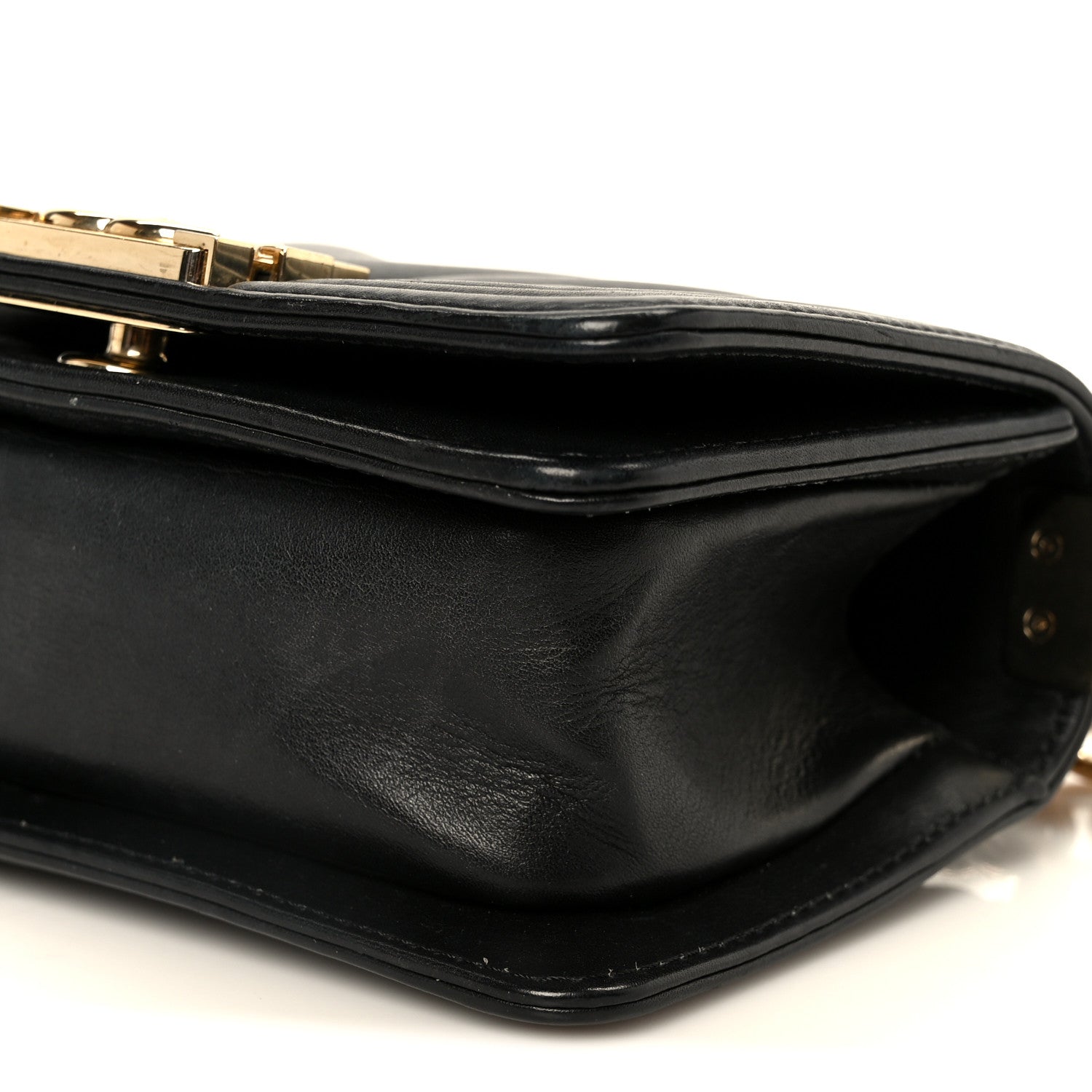 Chanel Lambskin Chevron Quilted Mini Boy Flap  Black 10 of 10