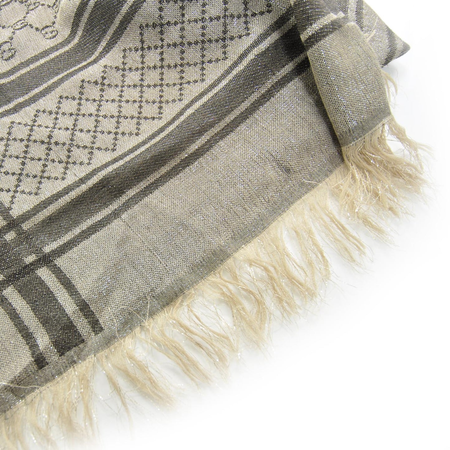 Wool Silk Monogram Shawl