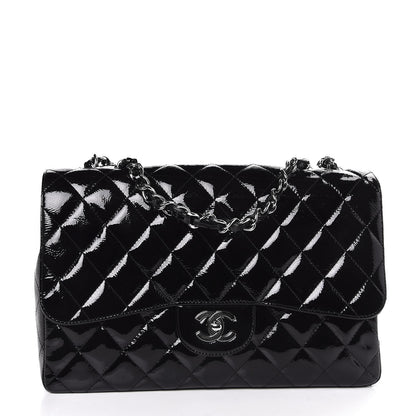Chanel Patent Goatskin Quilted Jumbo Single Flap Black 1 of 9