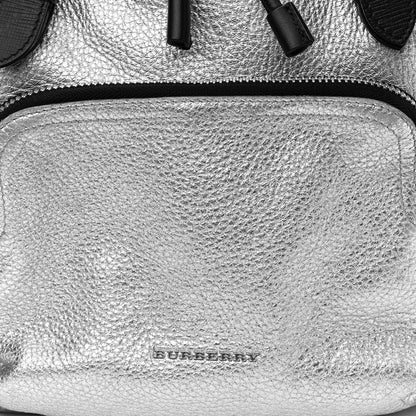 Burberry Metallic Deerskin Medium Rucksack Backpack Silver 8 of 14