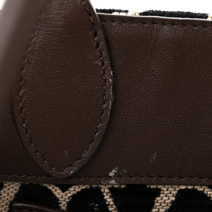 Valentino Garavani Toile Iconographe Calfskin Medium Vlogo Tote Naturale Black Fondant 10 of 10