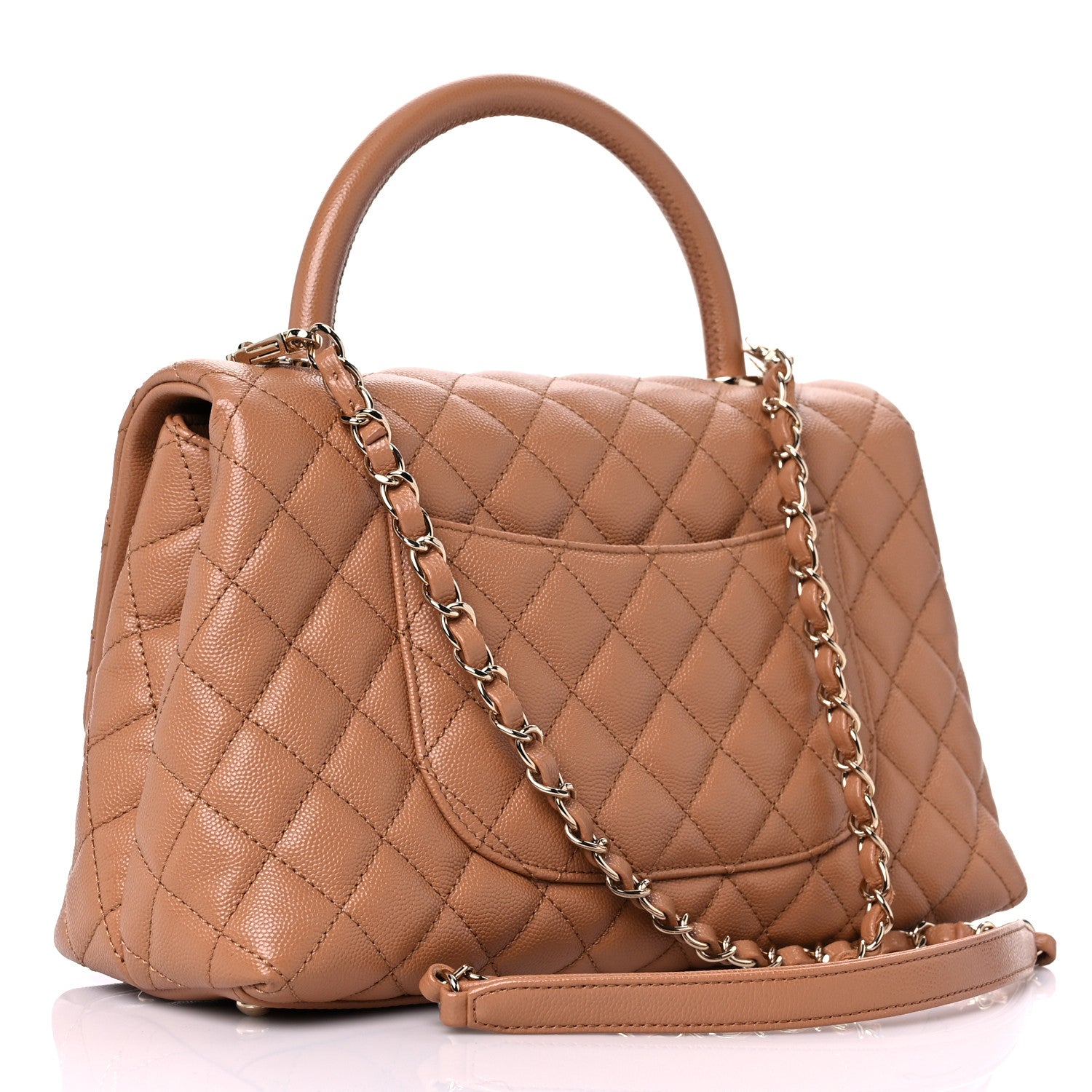 Chanel Caviar Quilted Small Coco Handle Flap Brown 3 of 12
