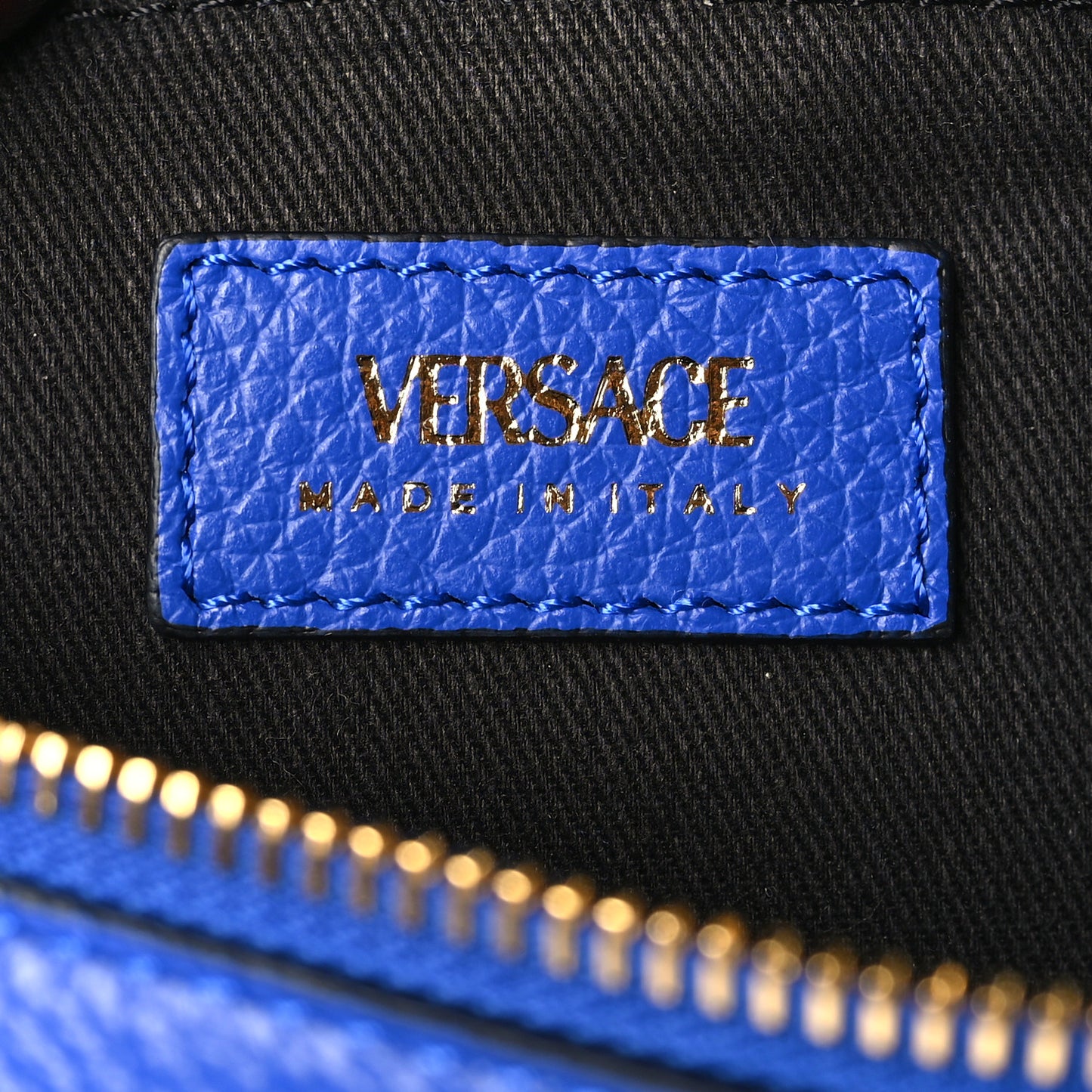 Grainy Calfskin Small Virtus Camera Bag Blue