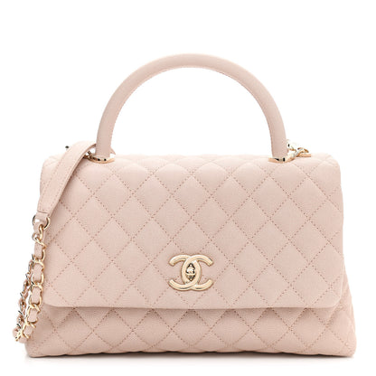Chanel Caviar Quilted Small Coco Handle Flap Light Beige 1 of 11