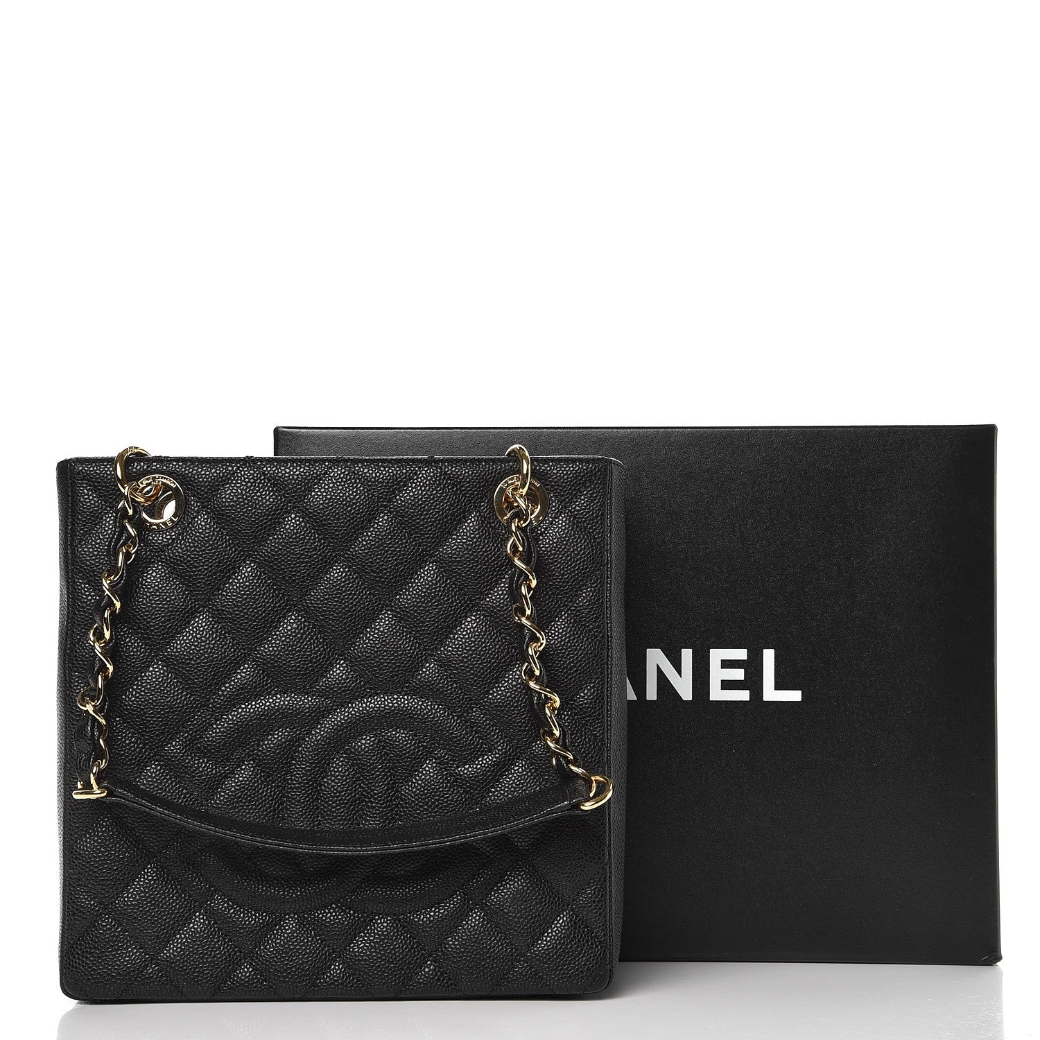 Chanel Caviar Quilted Petit Shopping Tote PST Black 8 of 8