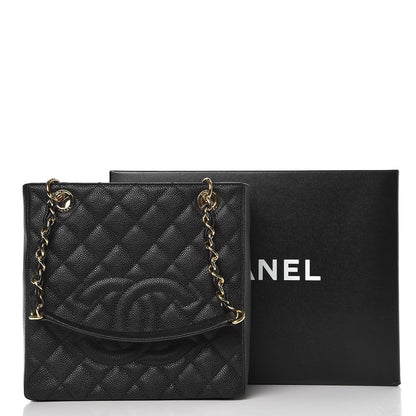 Chanel Caviar Quilted Petit Shopping Tote PST Black 8 of 8