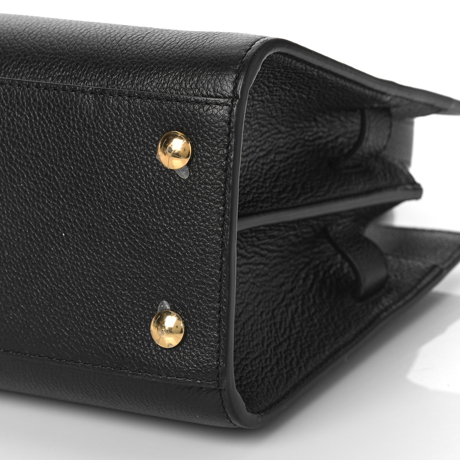 Burberry Grainy Calfskin Mini Two Handle Title Bag Black 8 of 8