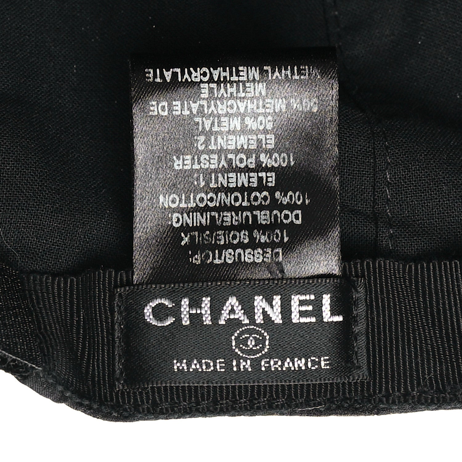 Chanel Silk Jacquard CC Cap Hat Black 6 of 8