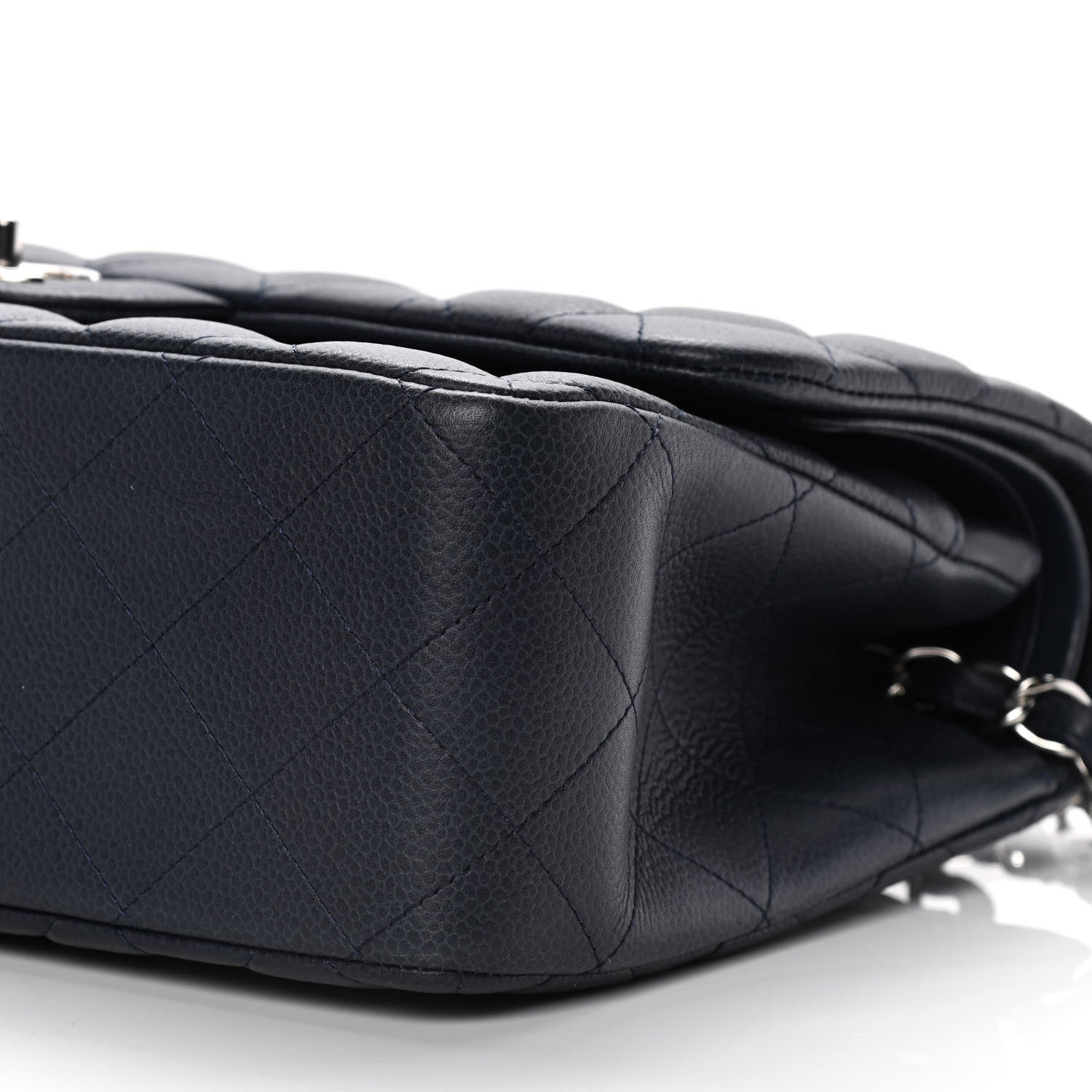 Chanel Caviar Quilted Jumbo Double Flap Navy Blue 9 of 12