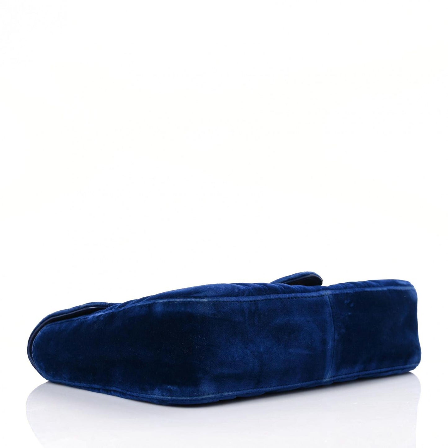 Velvet Matelasse Medium GG Marmont Shoulder Bag Cobalt Blue