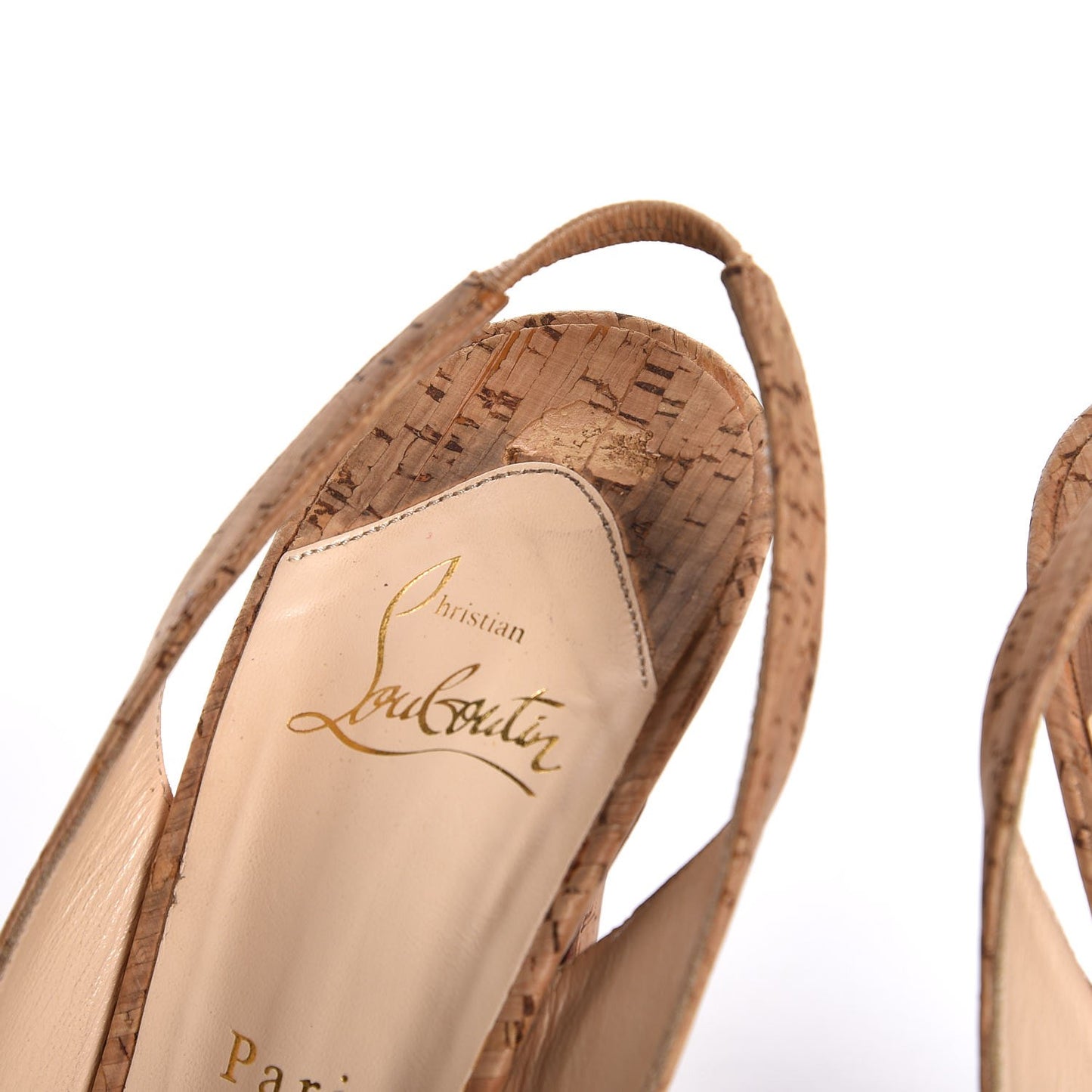 Cork Bianca 140 Slingback Pumps 40.5 Natural