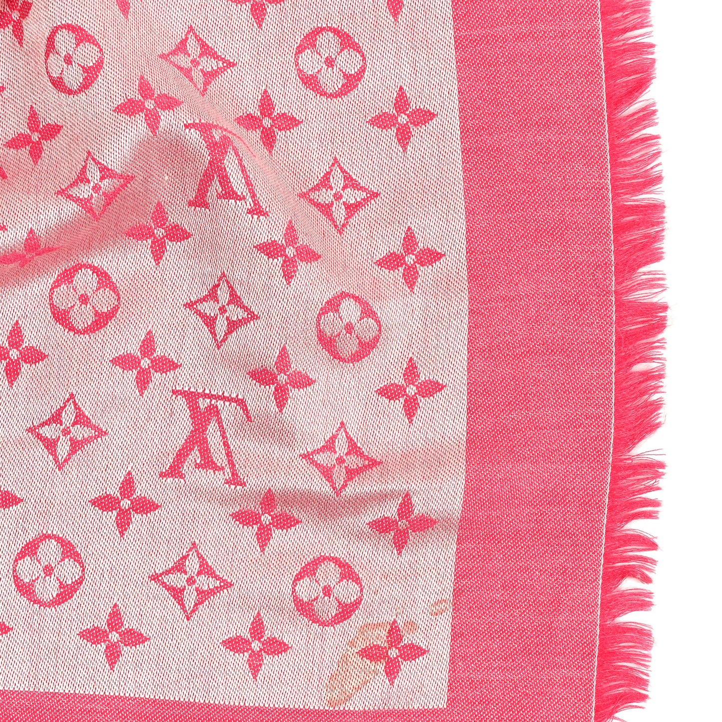 Wool Silk Monogram Denim Shawl Pivoine