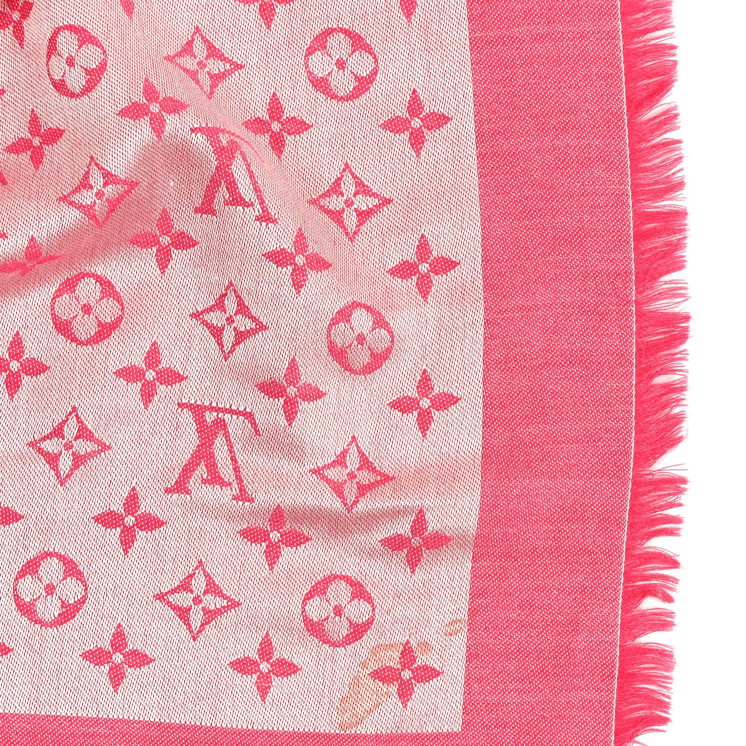 Louis Vuitton Wool Silk Monogram Denim Shawl Pivoine 10 of 10