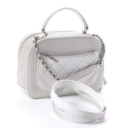 Chanel Metallic Caviar Small Coco Curve Vanity Bag Silver 2 of 9