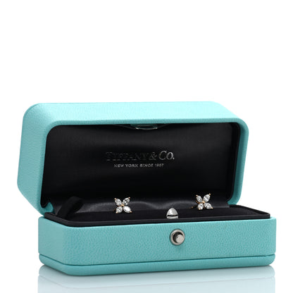 Tiffany 18K Rose Gold Diamond .64ct Small Victoria Earrings 5 of 5