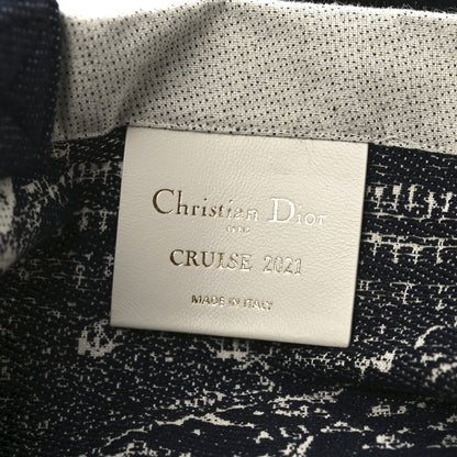 Christian Dior Canvas Print Cruise Tote Ivory Black 6 of 9