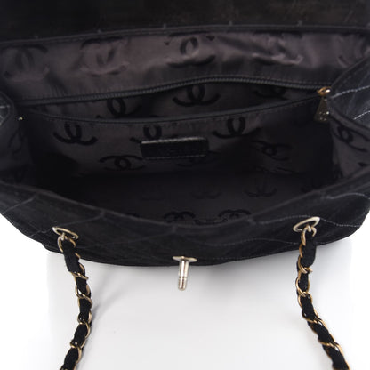 Chanel Suede Diamond Stitched Flap Bag Black 5 of 9