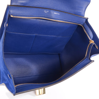 Celine Drummed Calfskin Suede Small Trapeze Indigo 5 of 8