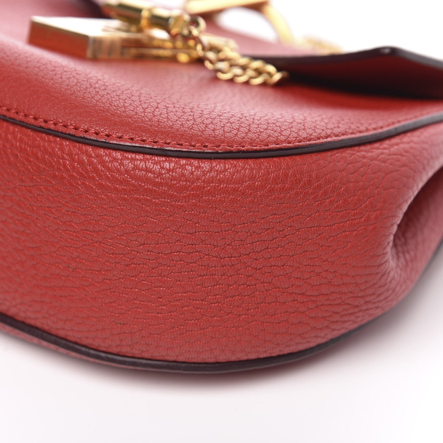 Grained Lambskin Mini Drew Shoulder Bag Plaid Red