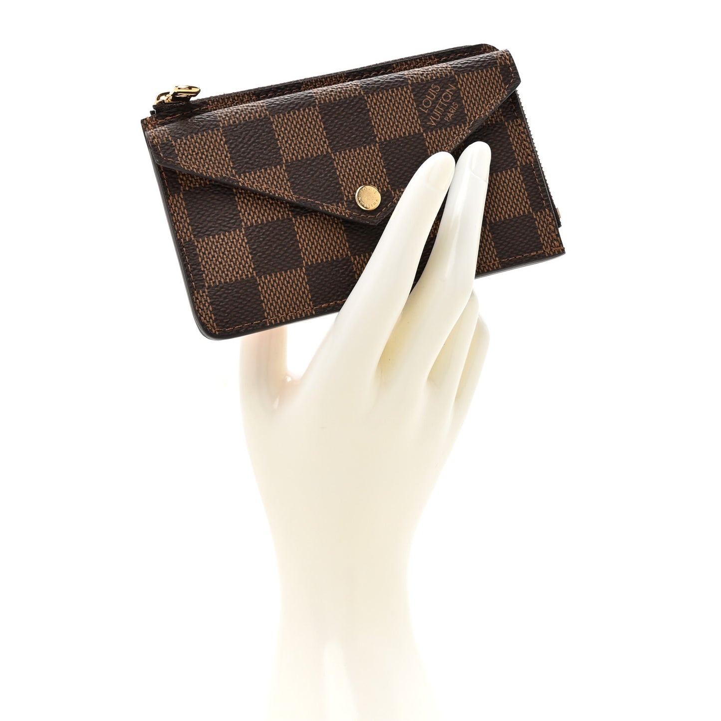 Damier Ebene Recto Verso Card Holder Red