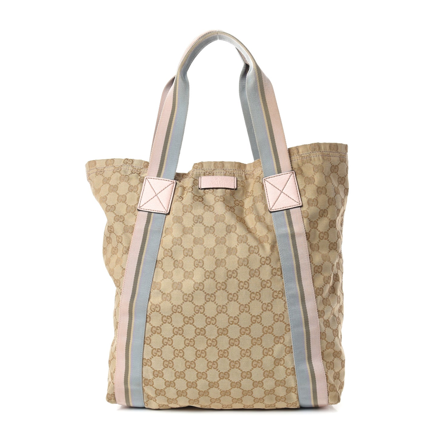 GG Monogram Medium Web Handle Vertical Tote Pink Blue