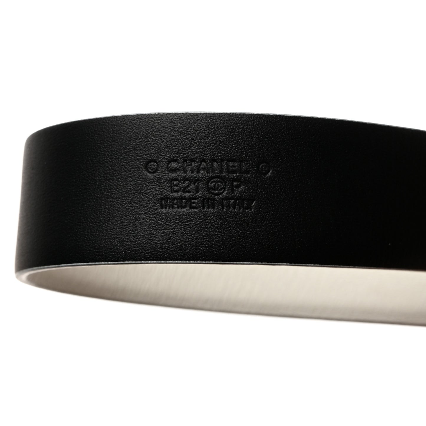 Calfskin CC Chain Belt 80 32 White