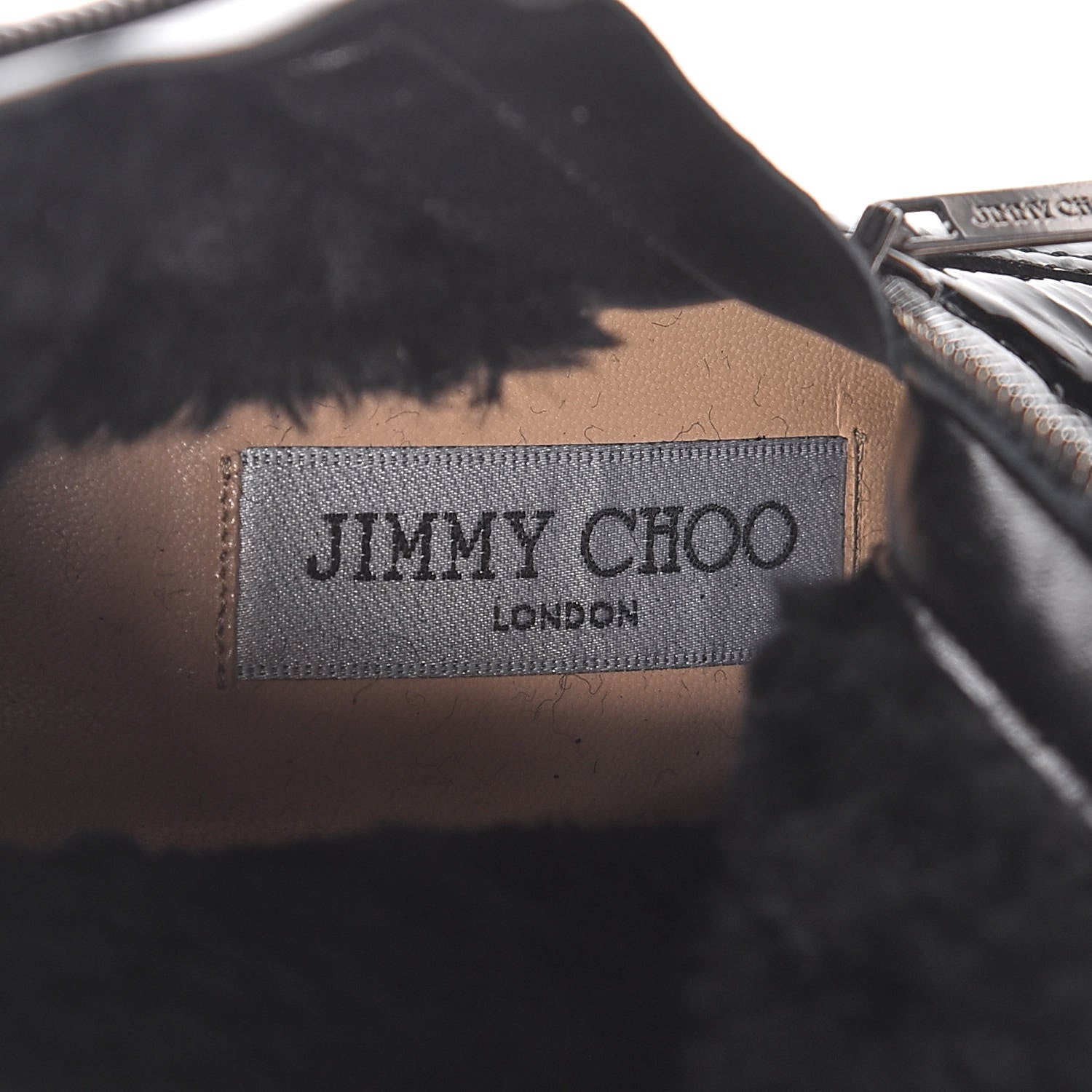 Jimmy Choo Patent Shearling Trixie Ankle Boots 37 Black 8 of 10