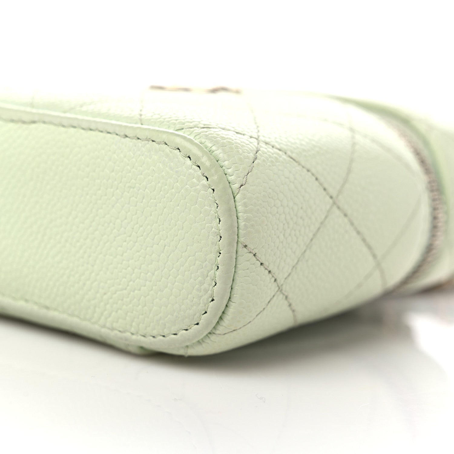 Chanel Caviar Quilted Small Handle With Care Vanity Case With Chain Light Green 9 of 11