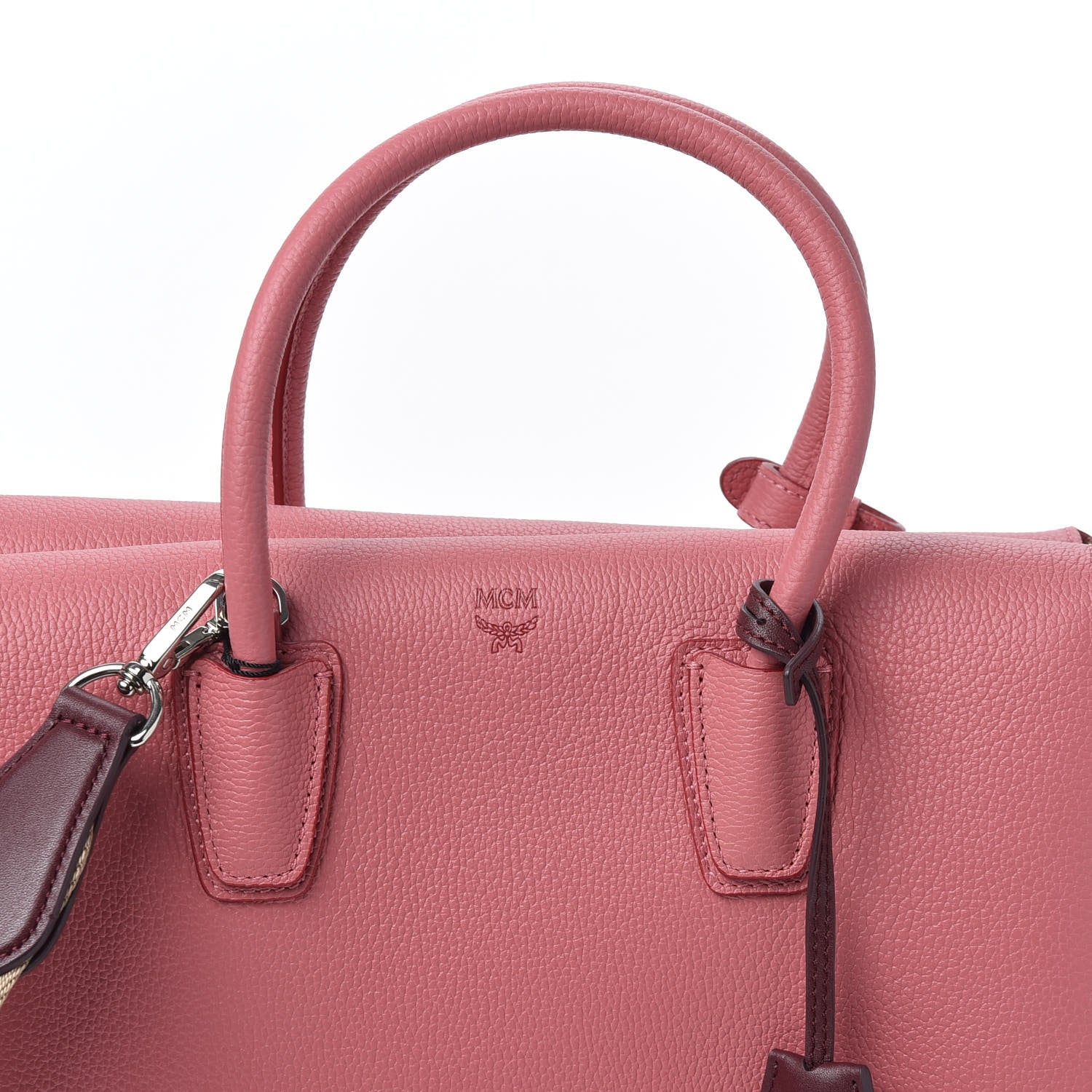 MCM Grained Calfskin Medium Milla Tote Pink 16 of 16