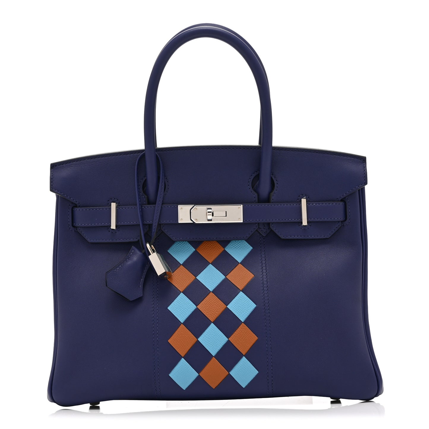 Swift Epsom Tressage Birkin 30 Bleu Encre Bleu Du Nord Gold