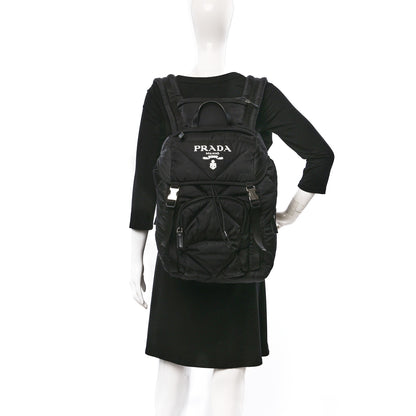 Prada Re-Nylon Men's Padded Logo Backpack With Hood Black 2 of 11