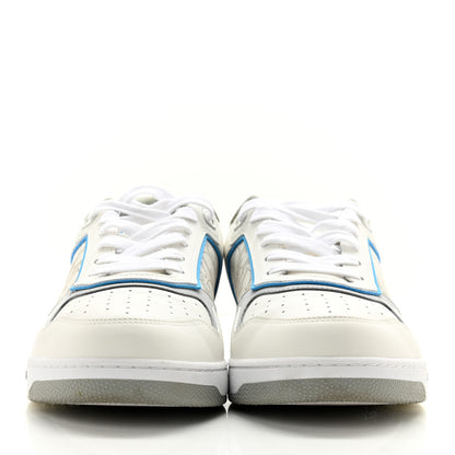Christian Dior Smooth Calfskin Oblique Galaxy Perforated Mens B27 Low Top Sneakers 44 Beige Blue 2 of 11