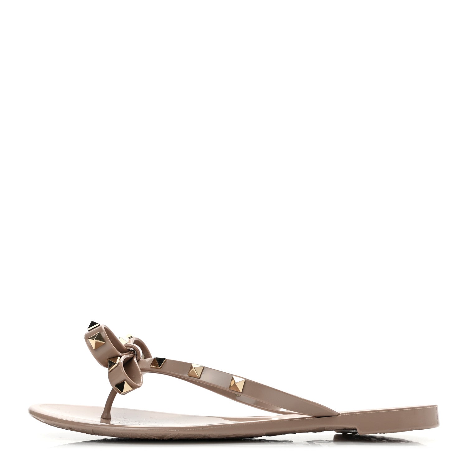 Valentino Garavani PVC Jelly Rockstud Bow Thong Sandals 38 Poudre 1 of 8