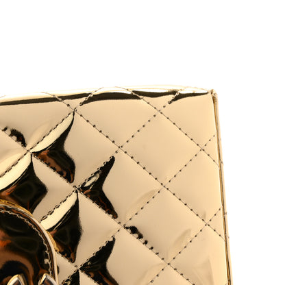 Chanel Mirror Calfskin Metallic Calfskin Quilted Nano Kelly Shopper Gold 11 of 12