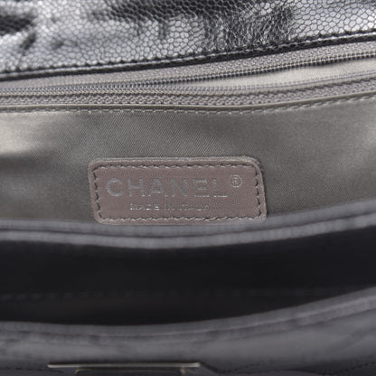 Chanel Glazed Caviar Pocket In The City Flap Black 6 of 10