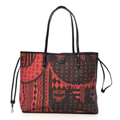 MCM Visetos Large Liz Reversible Shopper Red Black 4 of 23